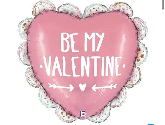 Large Happy Valentines Ruffled Heart