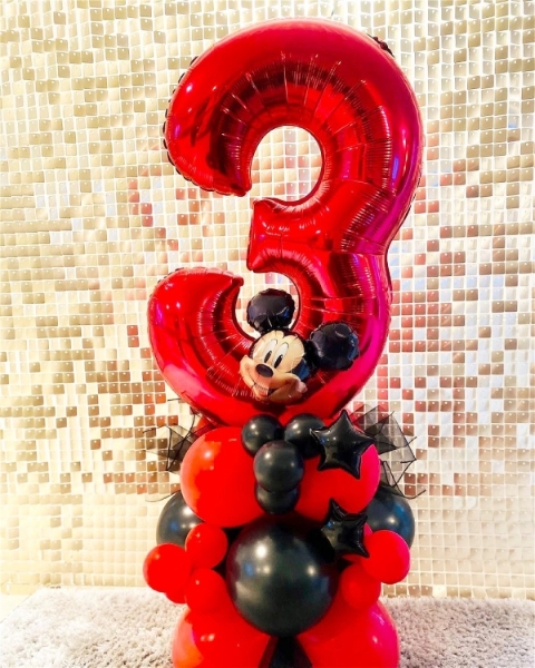 Mickey Mouse Number Balloon Column